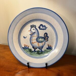M. A. Hadley Pottery Chicken Lunch Plate